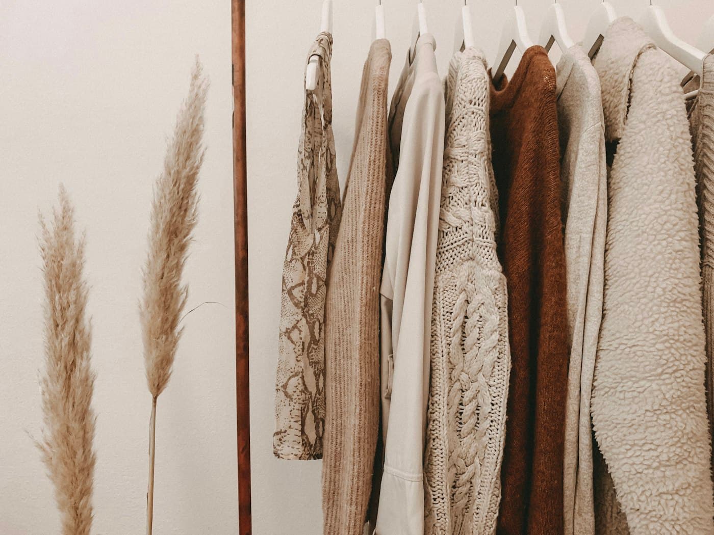 Finished apparel line on racks